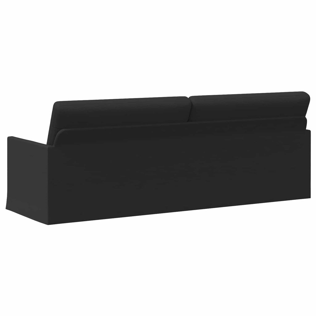 vidaXL Sofa na 3 osoby Czarny 220 x 81 x 82 cm tkanina