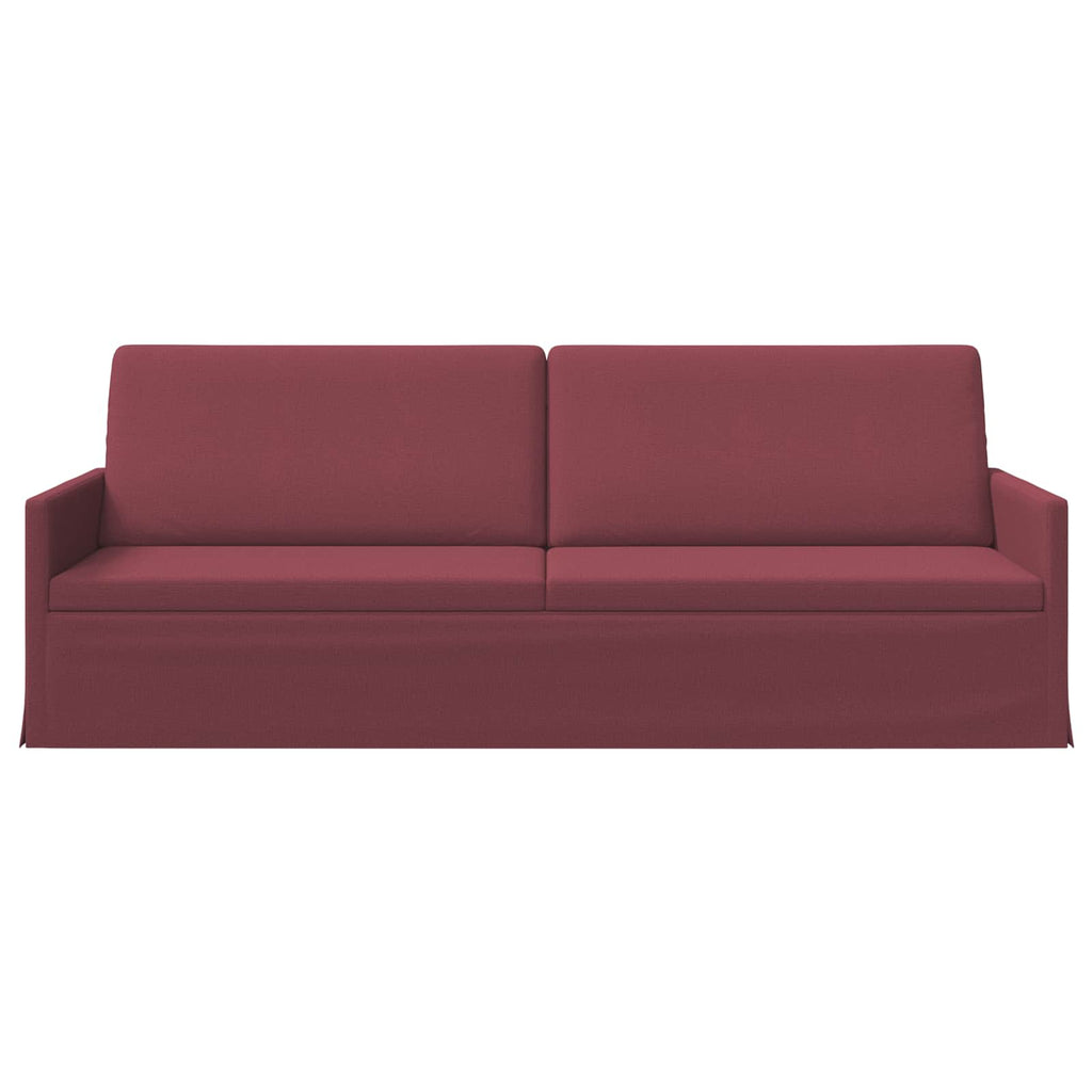 vidaXL Sofa na 3 osoby Czerwone wino 220 x 81 x 82 cm tkanina