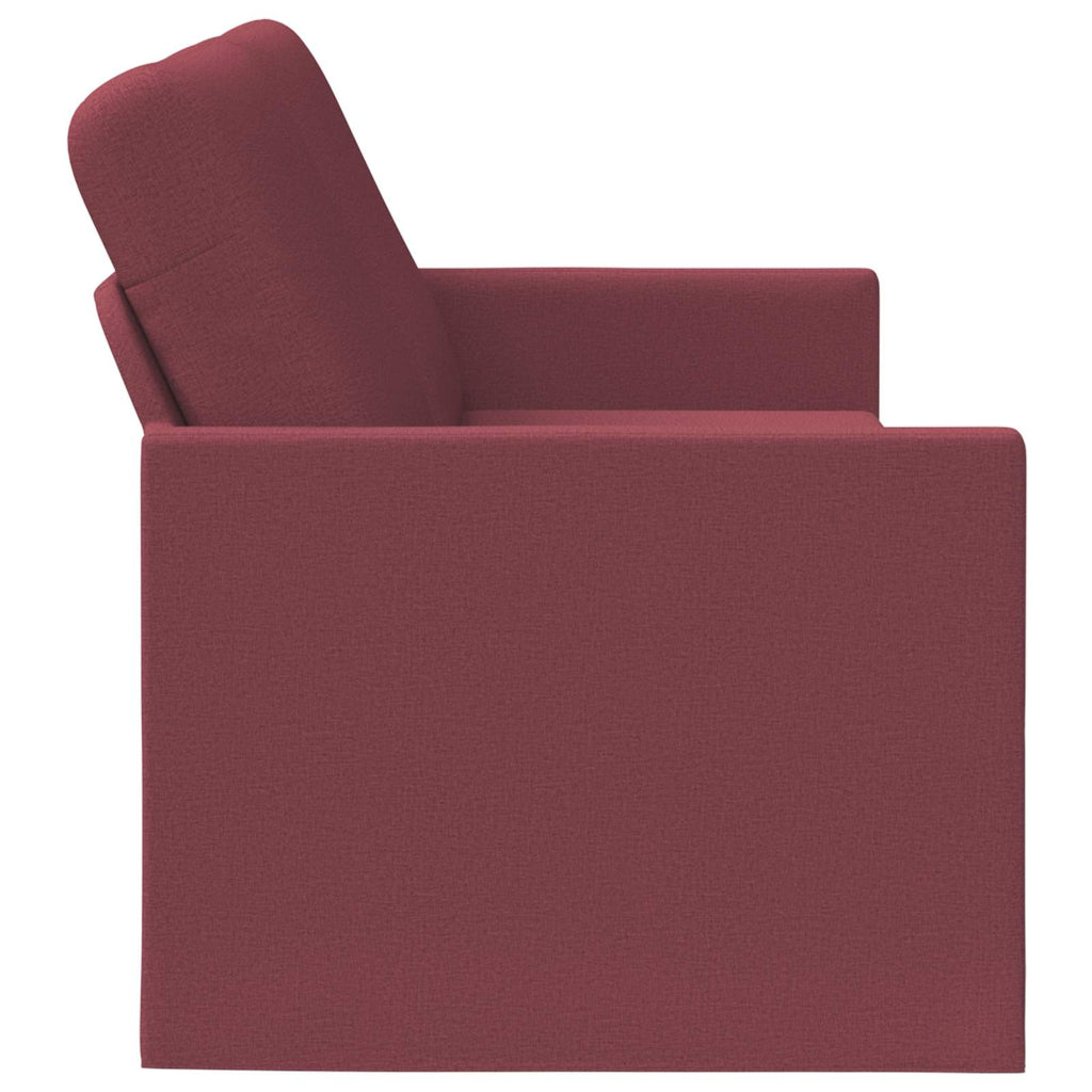 vidaXL Sofa na 3 osoby Czerwone wino 220 x 81 x 82 cm tkanina
