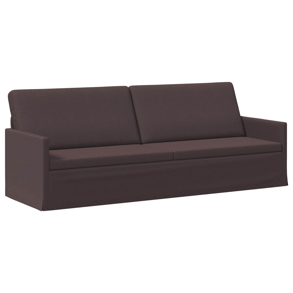 vidaXL Sofa na 3 osoby Ciemny brąz 220 x 81 x 82 cm tkanina
