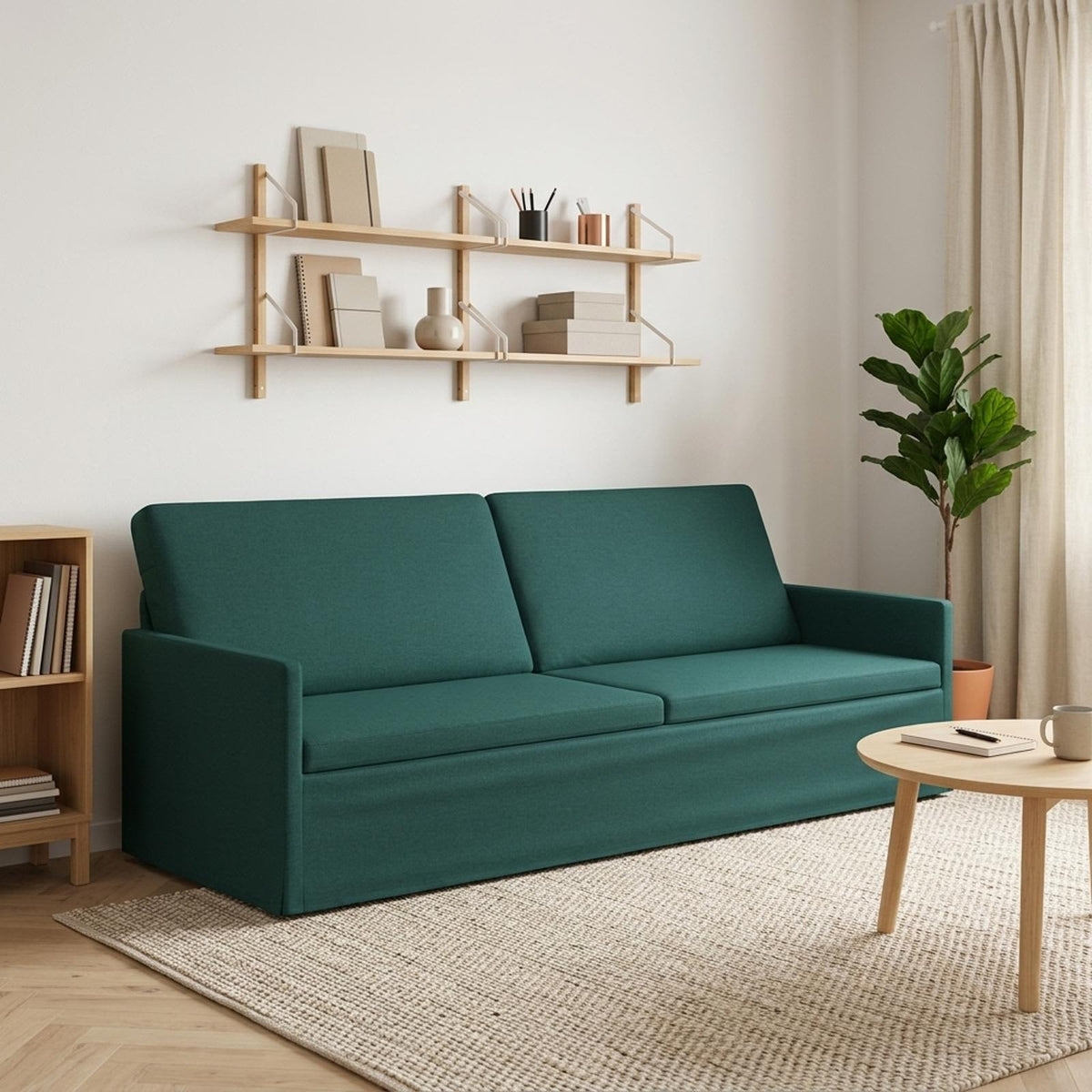 vidaXL Sofa na 3 osoby Ciemnozielony 220 x 81 x 82 cm tkanina