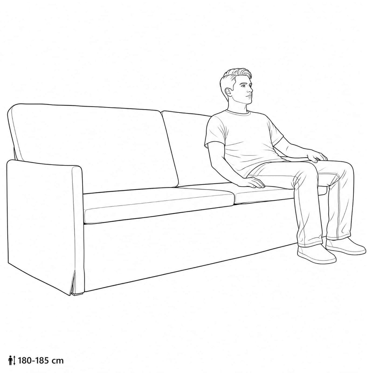vidaXL Sofa na 3 osoby Ciemnoszary 220 x 81 x 82 cm tkanina