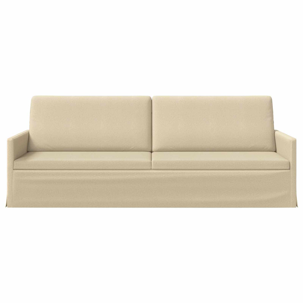 vidaXL Sofa na 3 osoby kremowy 220 x 81 x 82 cm tkanina