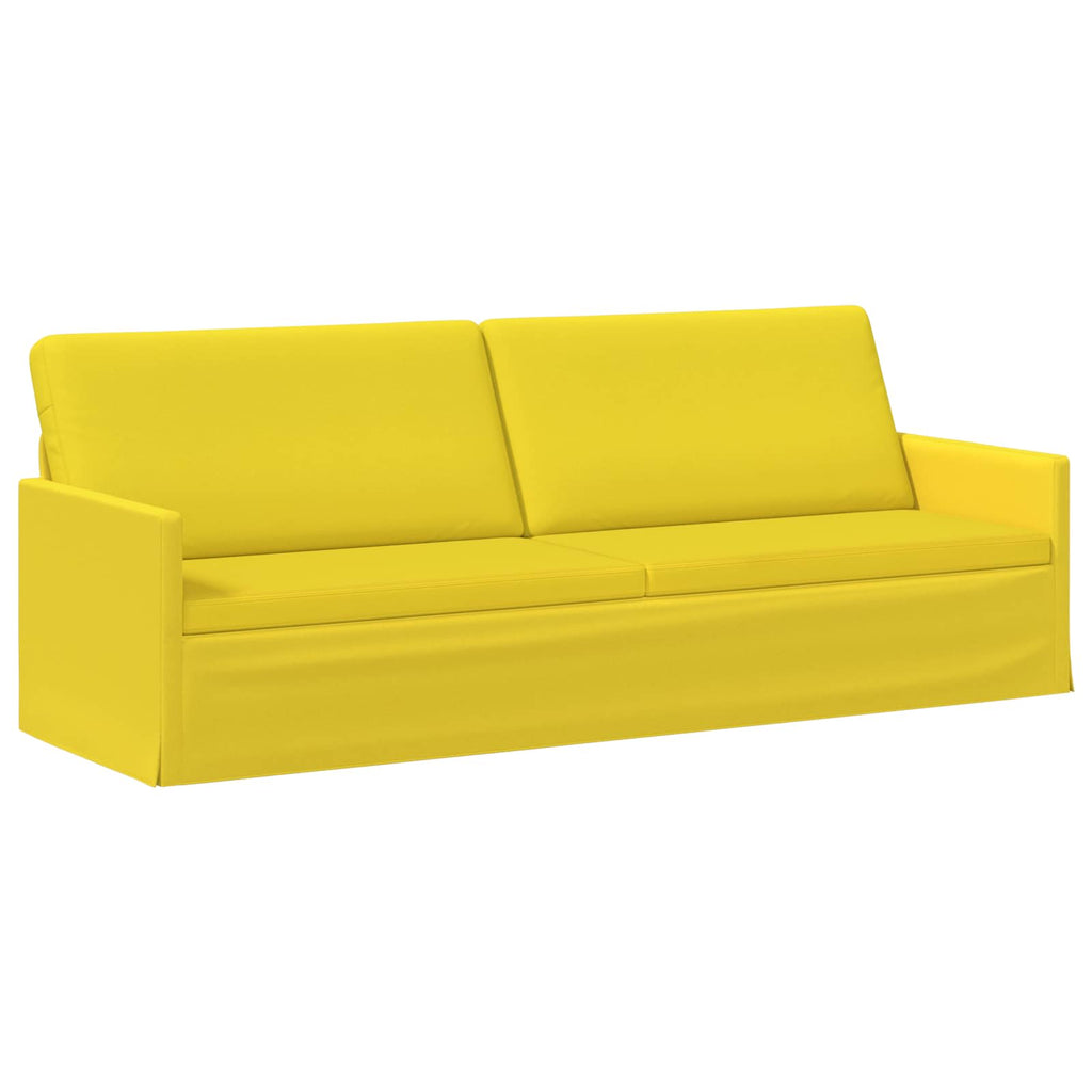 vidaXL Sofa na 3 osoby Jasnożółty 220 x 81 x 82 cm tkanina