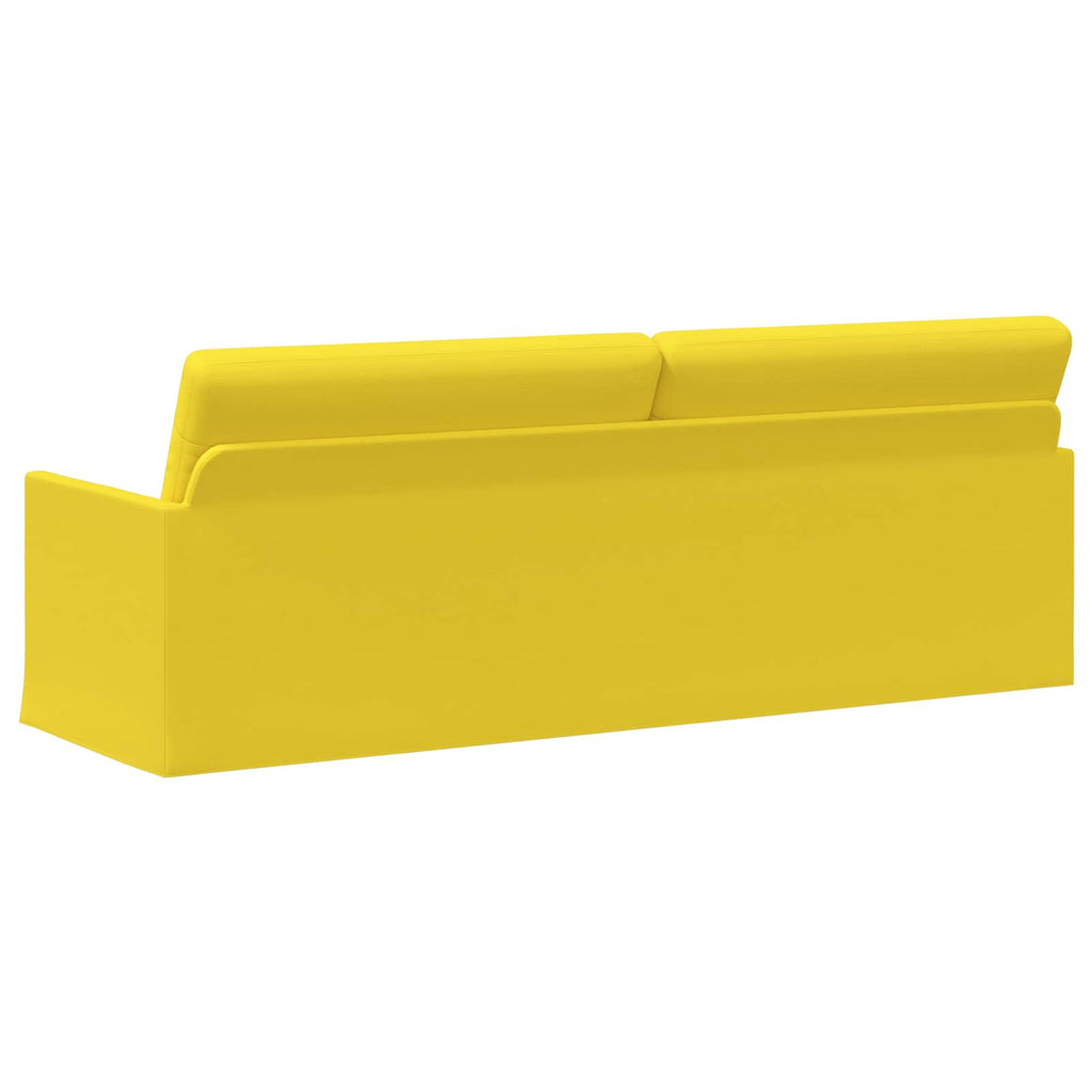 vidaXL Sofa na 3 osoby Jasnożółty 220 x 81 x 82 cm tkanina