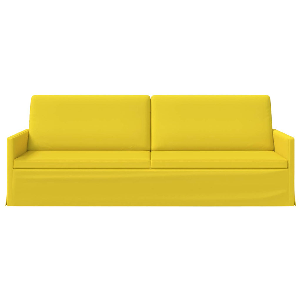 vidaXL Sofa na 3 osoby Jasnożółty 220 x 81 x 82 cm tkanina