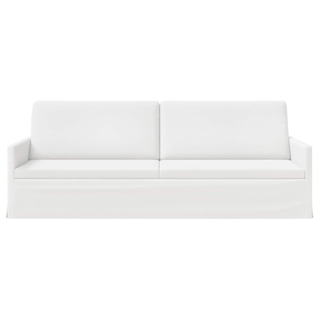vidaXL Sofa na 3 osoby Biały 220 x 81 x 82 cm tkanina