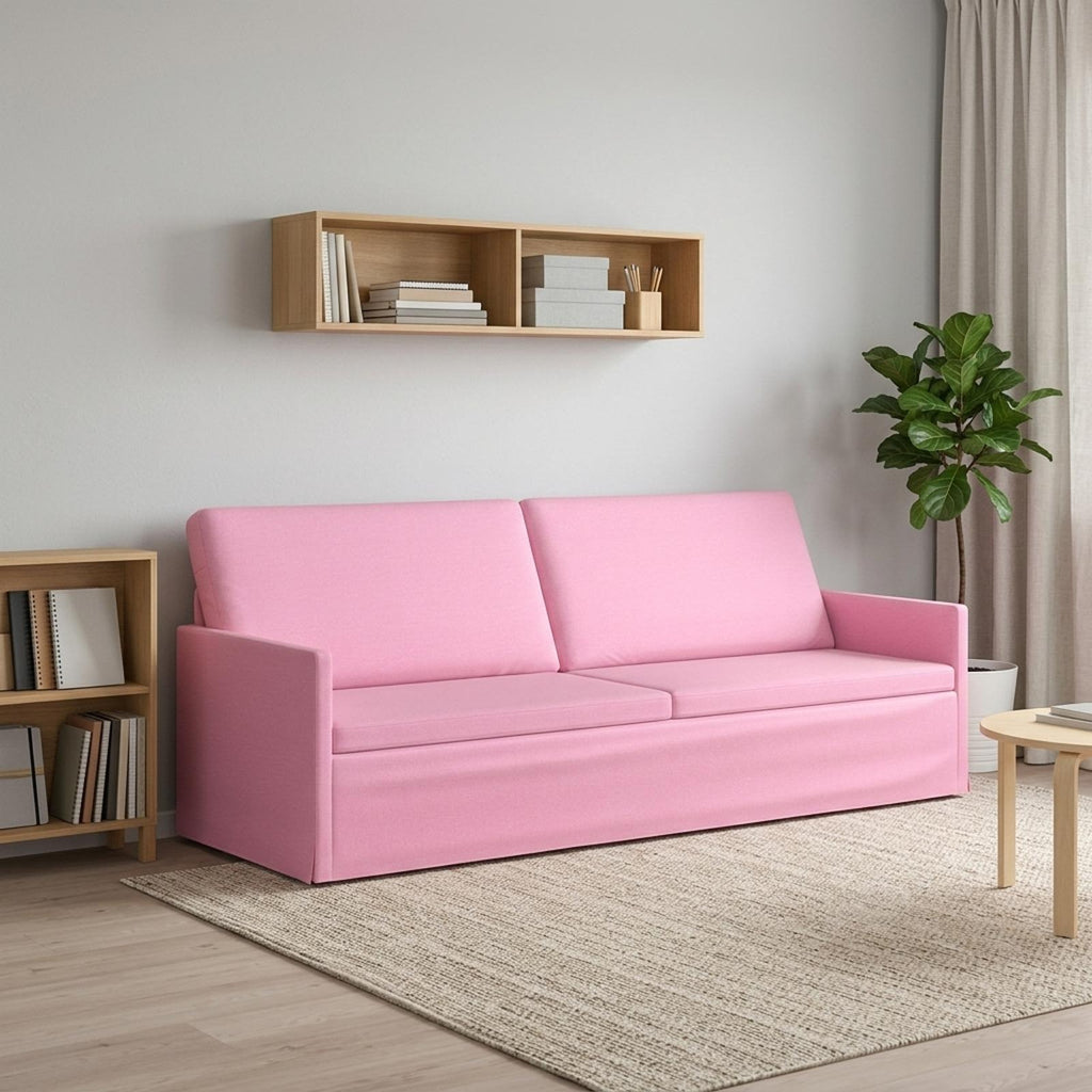vidaXL Sofa na 3 osoby różowy 220 x 81 x 82 cm tkanina