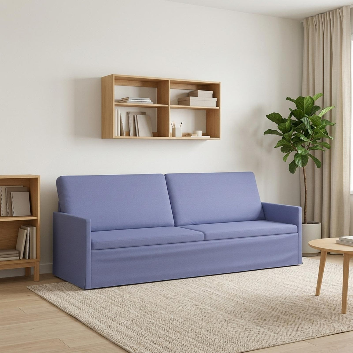 vidaXL Sofa na 3 osoby Niebieski dżins 220 x 81 x 82 cm tkanina
