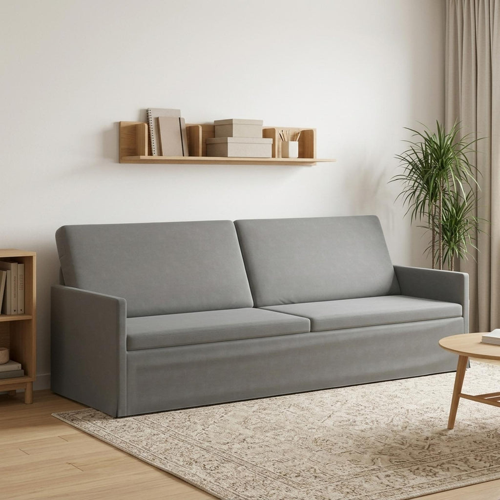 vidaXL Sofa na 3 osoby ciemnoszary 220 x 81 x 82 cm Welur