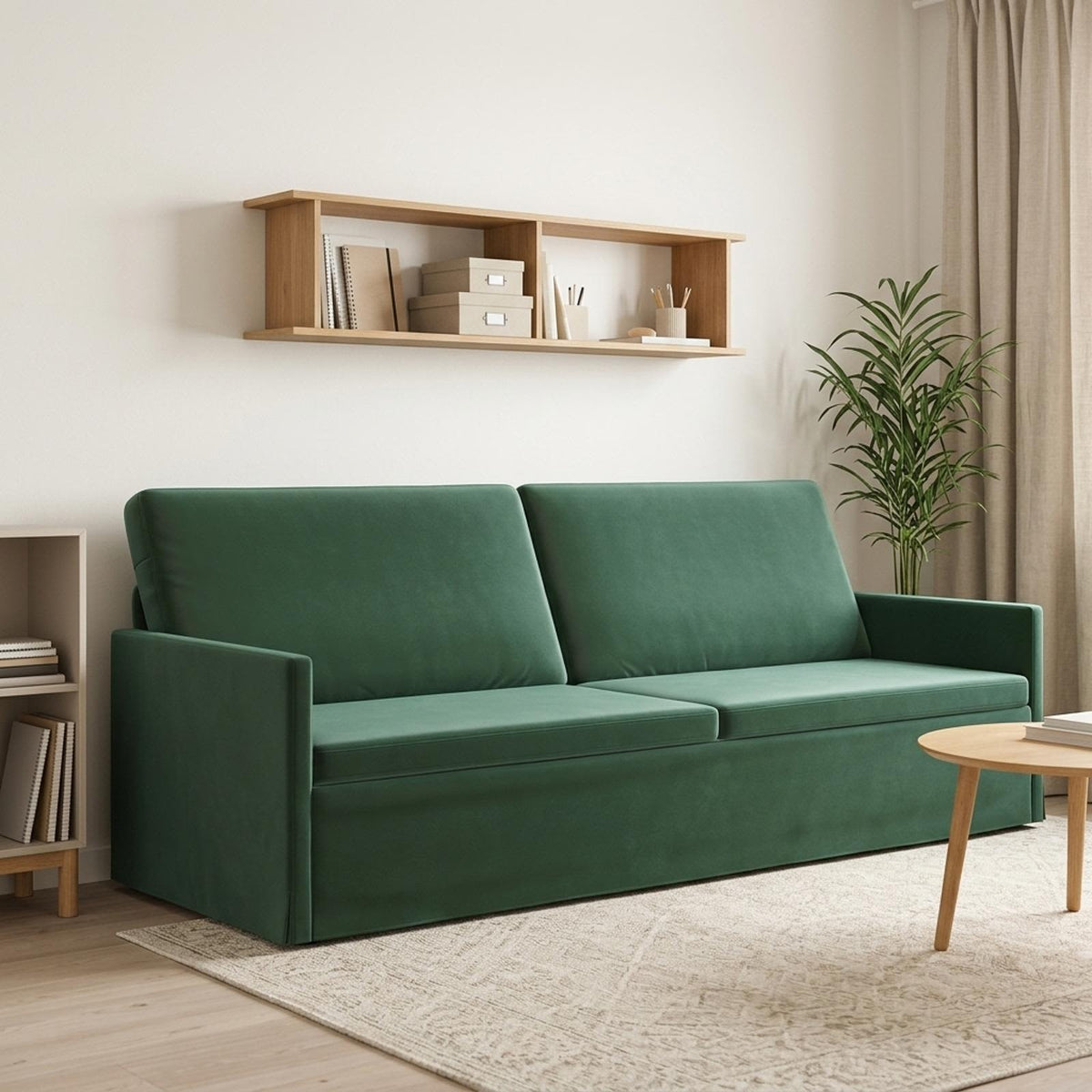 vidaXL Sofa na 3 osoby Ciemnozielony 220 x 81 x 82 cm Welur