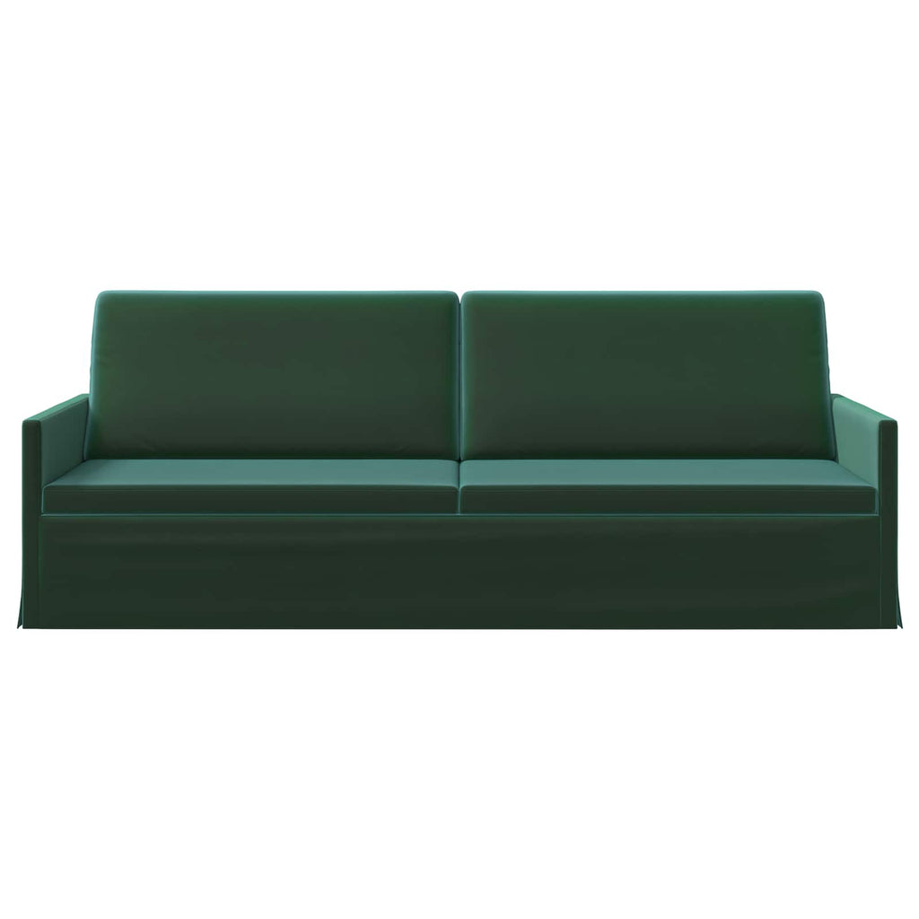 vidaXL Sofa na 3 osoby Ciemnozielony 220 x 81 x 82 cm Welur