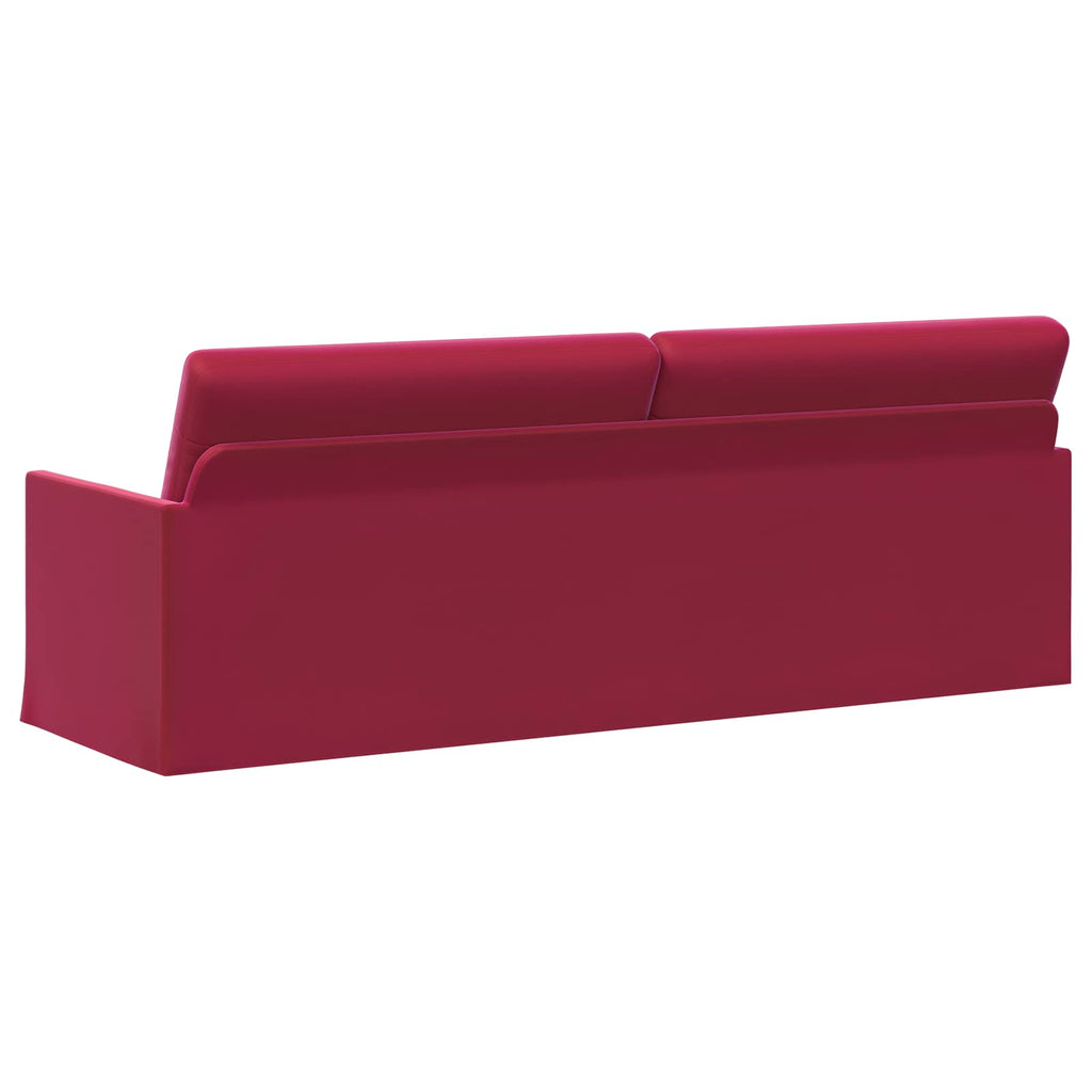 vidaXL Sofa na 3 osoby Czerwone wino 220 x 81 x 82 cm Welur