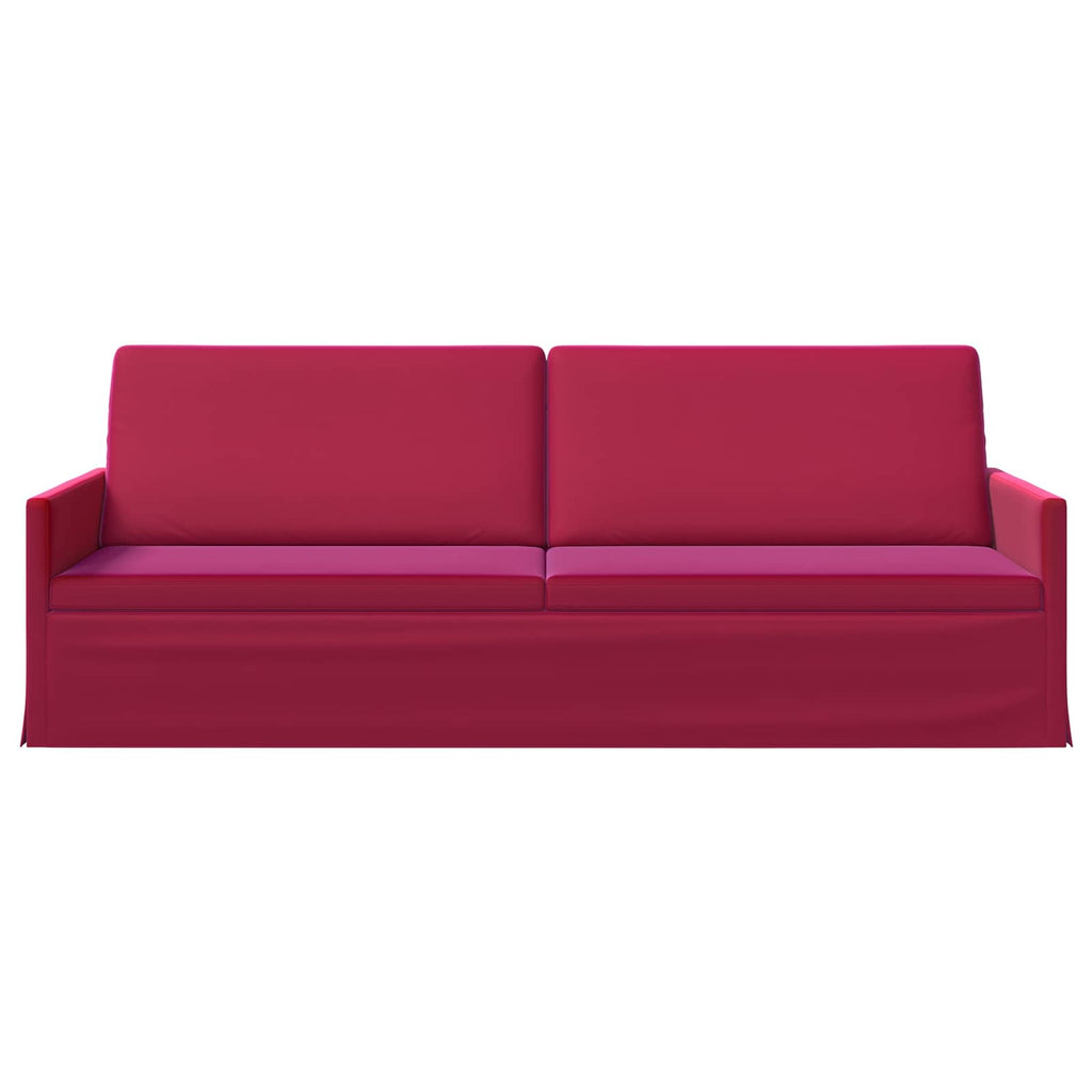 vidaXL Sofa na 3 osoby Czerwone wino 220 x 81 x 82 cm Welur