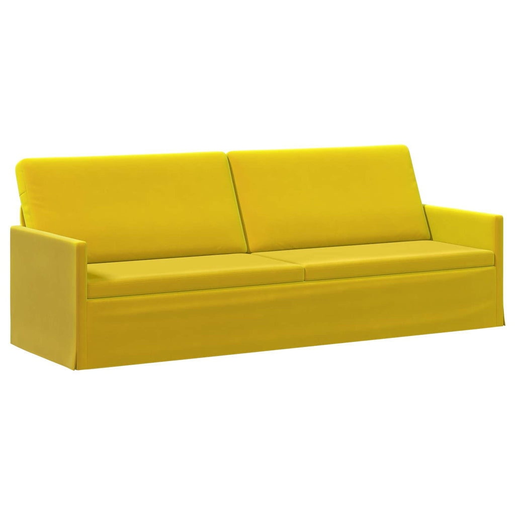 vidaXL Sofa na 3 osoby żółty 220 x 81 x 82 cm Welur