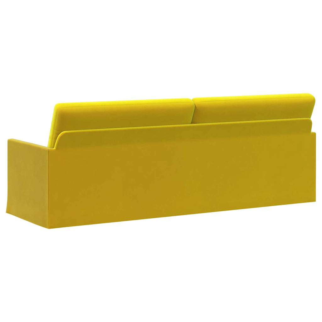 vidaXL Sofa na 3 osoby żółty 220 x 81 x 82 cm Welur