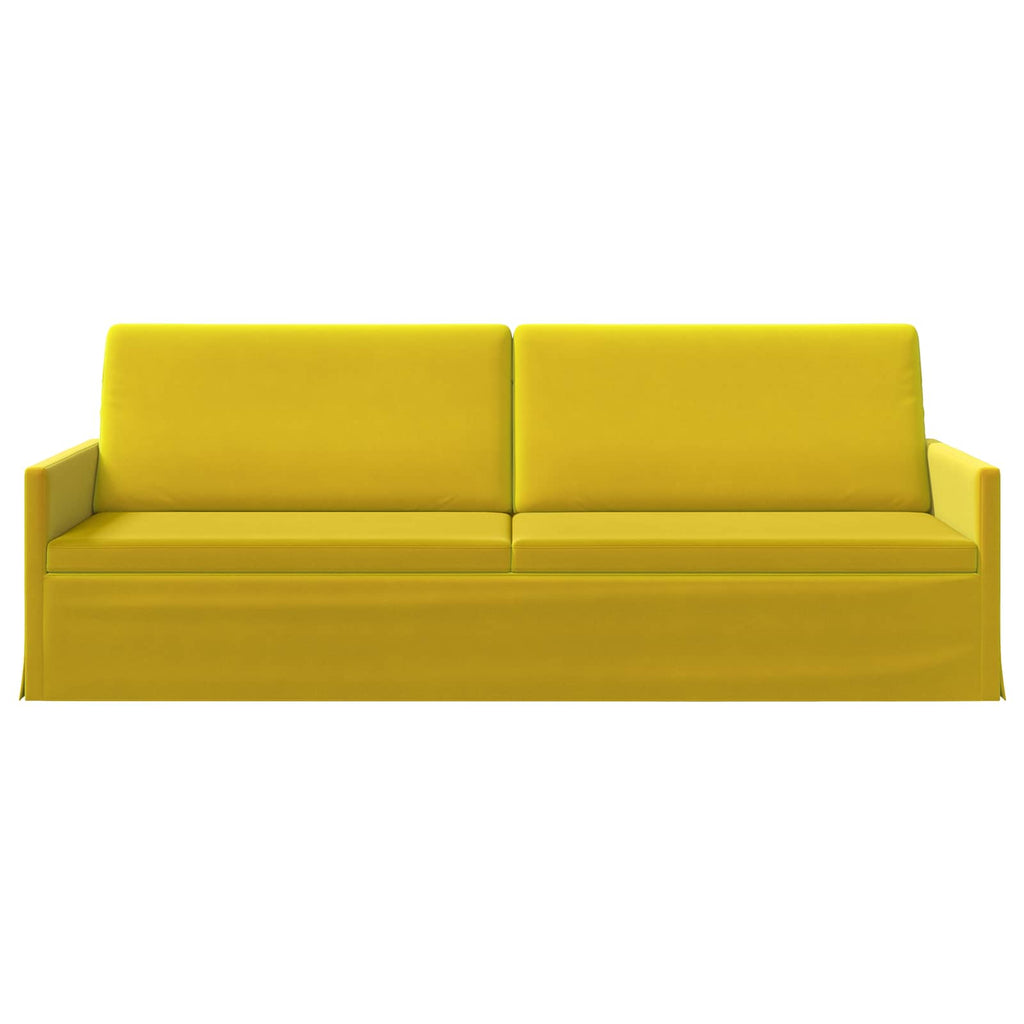 vidaXL Sofa na 3 osoby żółty 220 x 81 x 82 cm Welur
