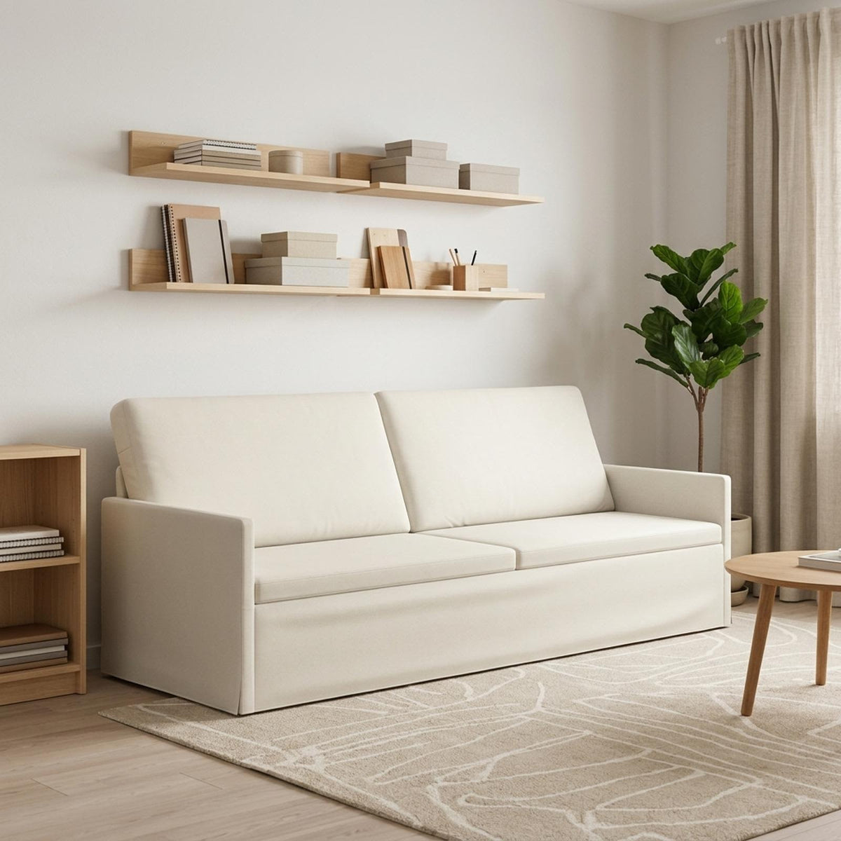 vidaXL Sofa na 3 osoby kremowy 220 x 81 x 82 cm Welur