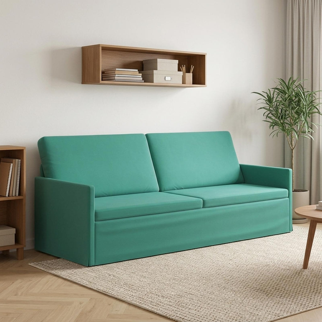 vidaXL Sofa na 3 osoby Turkusowy 220 x 81 x 82 cm Welur