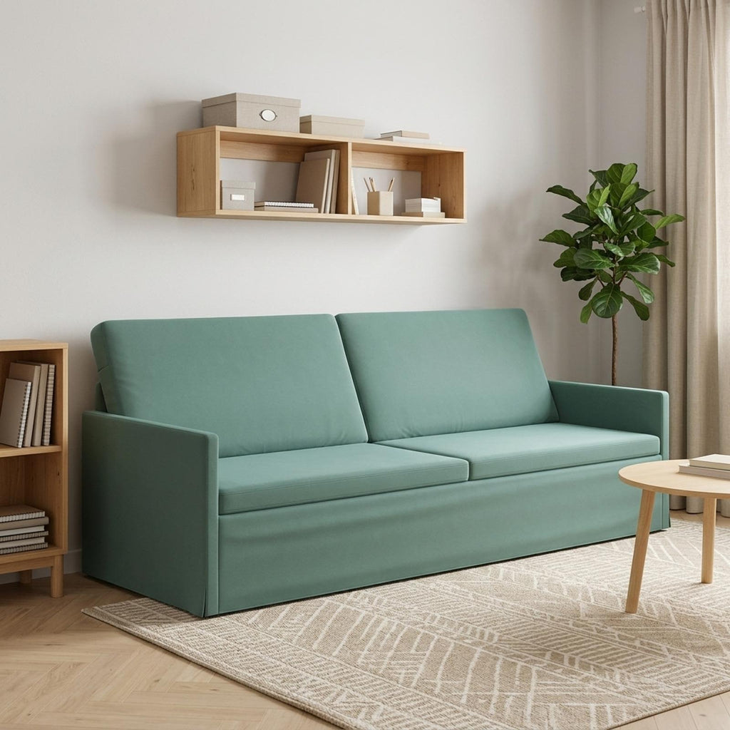 vidaXL Sofa na 3 osoby Zielony morski 220 x 81 x 82 cm Welur
