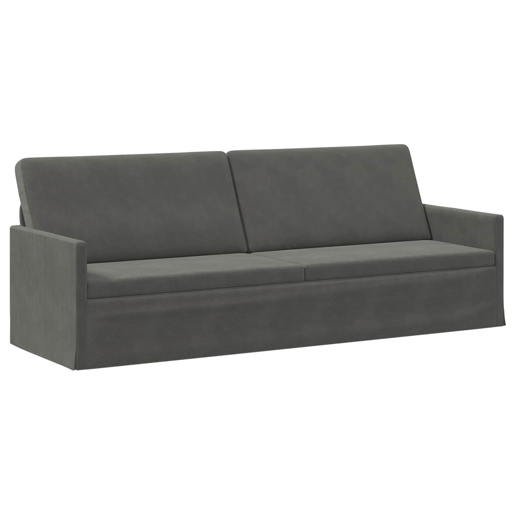 vidaXL Sofa na 3 osoby ciemnoszary 220 x 81 x 82 cm Tkanina sztruksowa