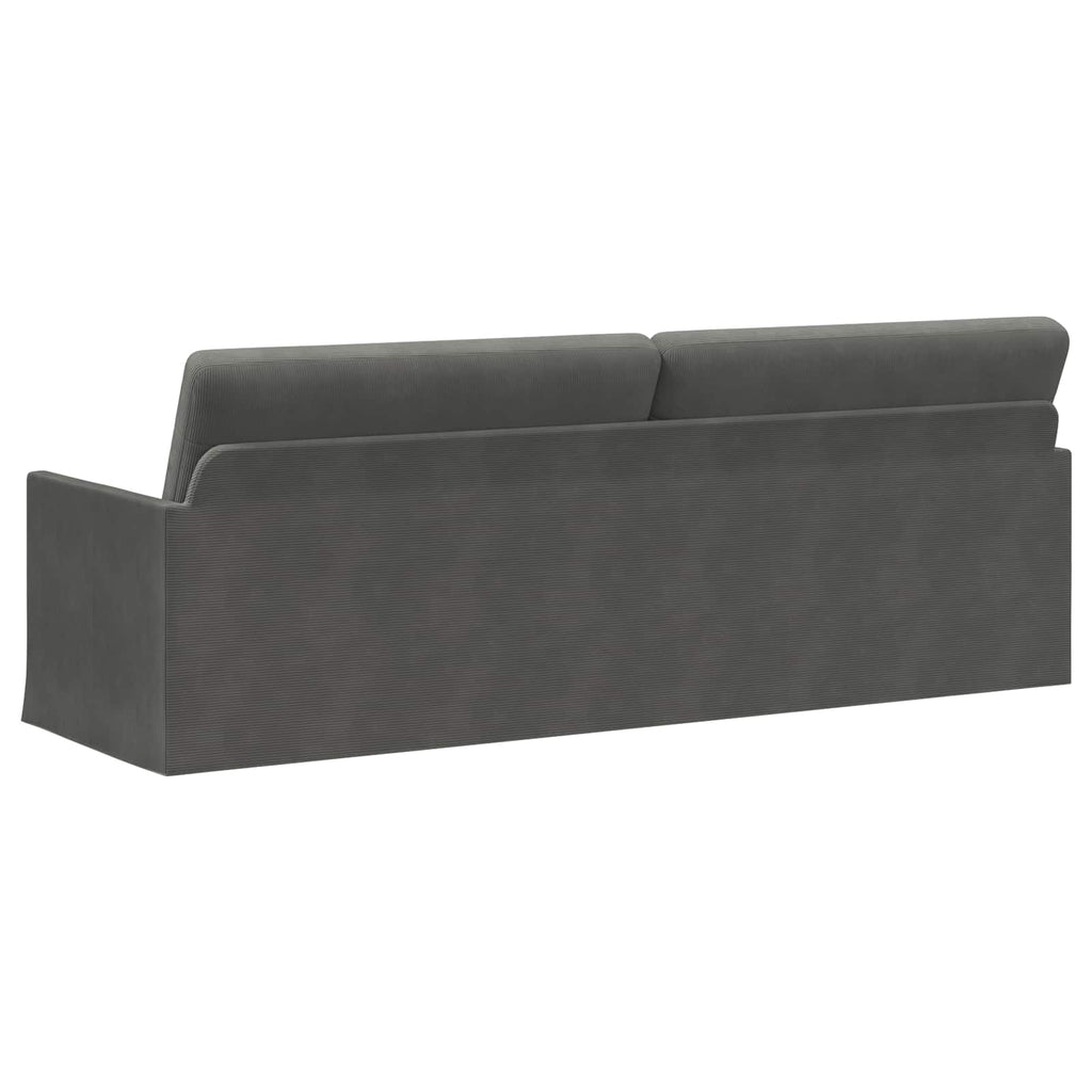 vidaXL Sofa na 3 osoby ciemnoszary 220 x 81 x 82 cm Tkanina sztruksowa