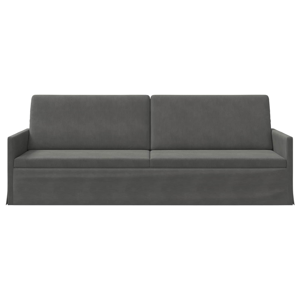 vidaXL Sofa na 3 osoby ciemnoszary 220 x 81 x 82 cm Tkanina sztruksowa