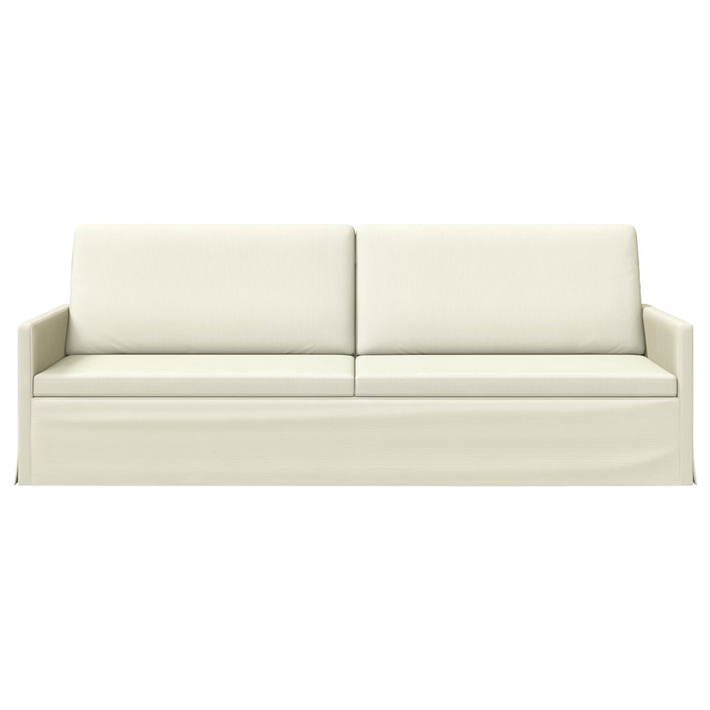 vidaXL Sofa na 3 osoby kremowy 220 x 81 x 82 cm Tkanina sztruksowa