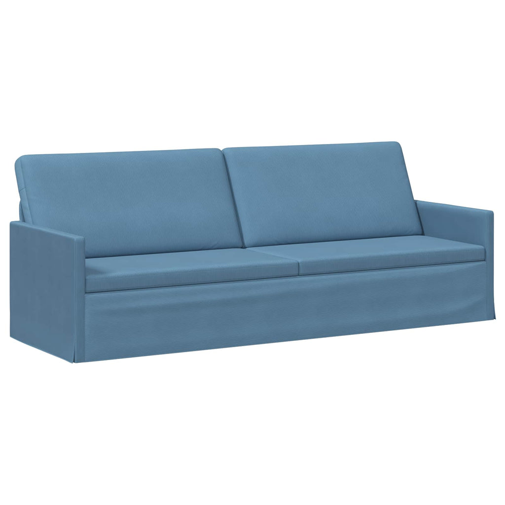 vidaXL Sofa na 3 osoby niebieski 220 x 81 x 82 cm Tkanina sztruksowa