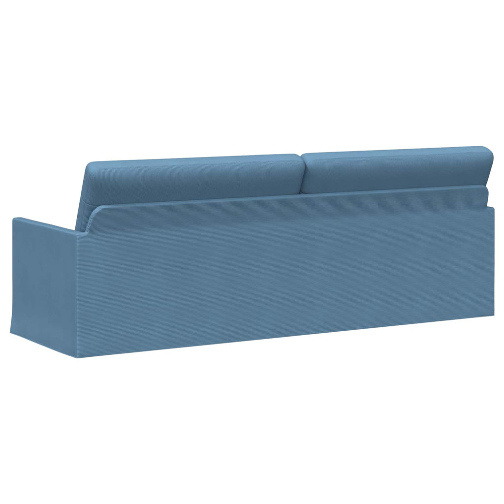 vidaXL Sofa na 3 osoby niebieski 220 x 81 x 82 cm Tkanina sztruksowa