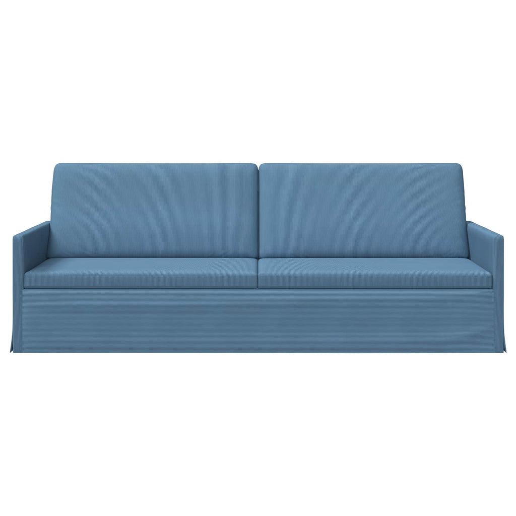 vidaXL Sofa na 3 osoby niebieski 220 x 81 x 82 cm Tkanina sztruksowa