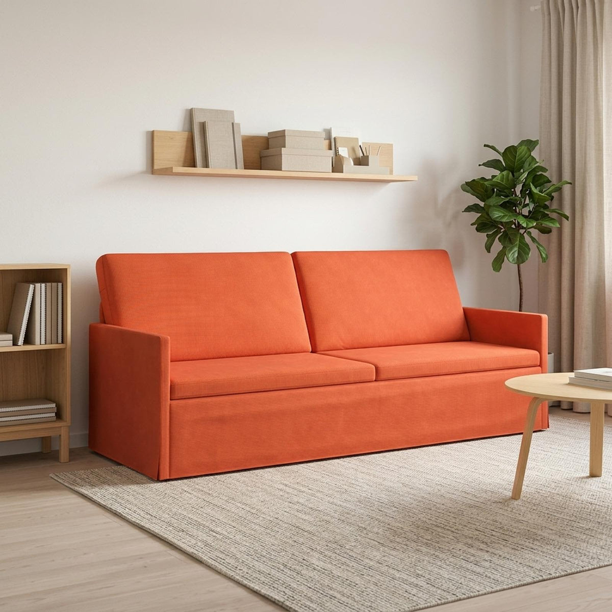 vidaXL Sofa na 3 osoby Czerwono-pomarańczowy 220 x 81 x 82 cm