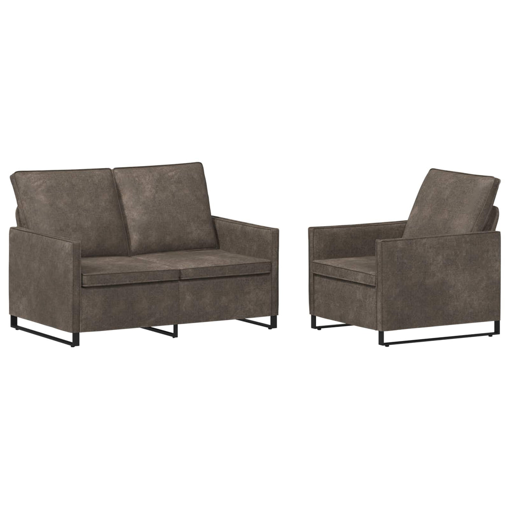 vidaXL Zestaw Sof 2 pcs ciemnoszary Materiał zamszowy syntetyczny