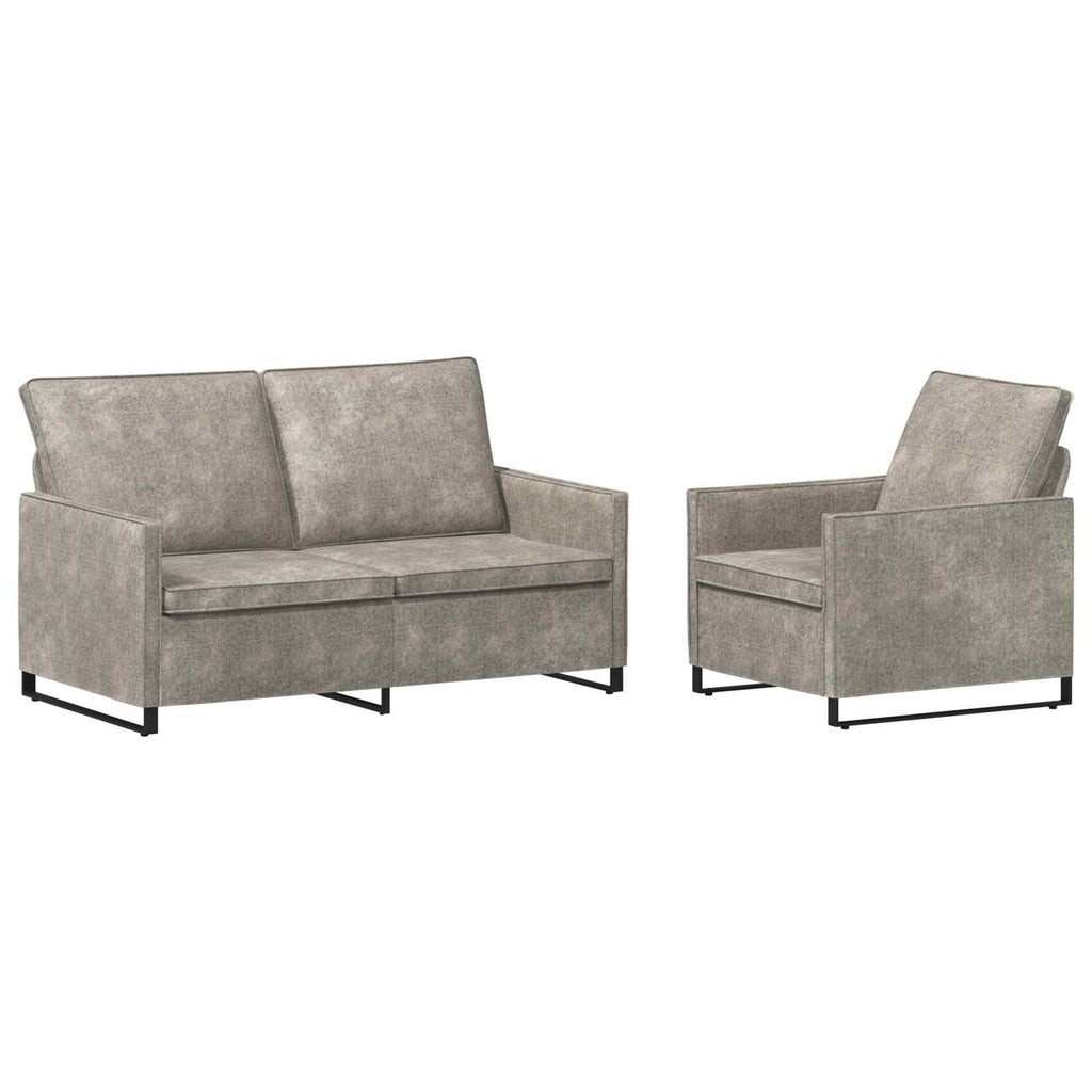 vidaXL Zestaw Sof 2 pcs jasnoszary Materiał zamszowy syntetyczny