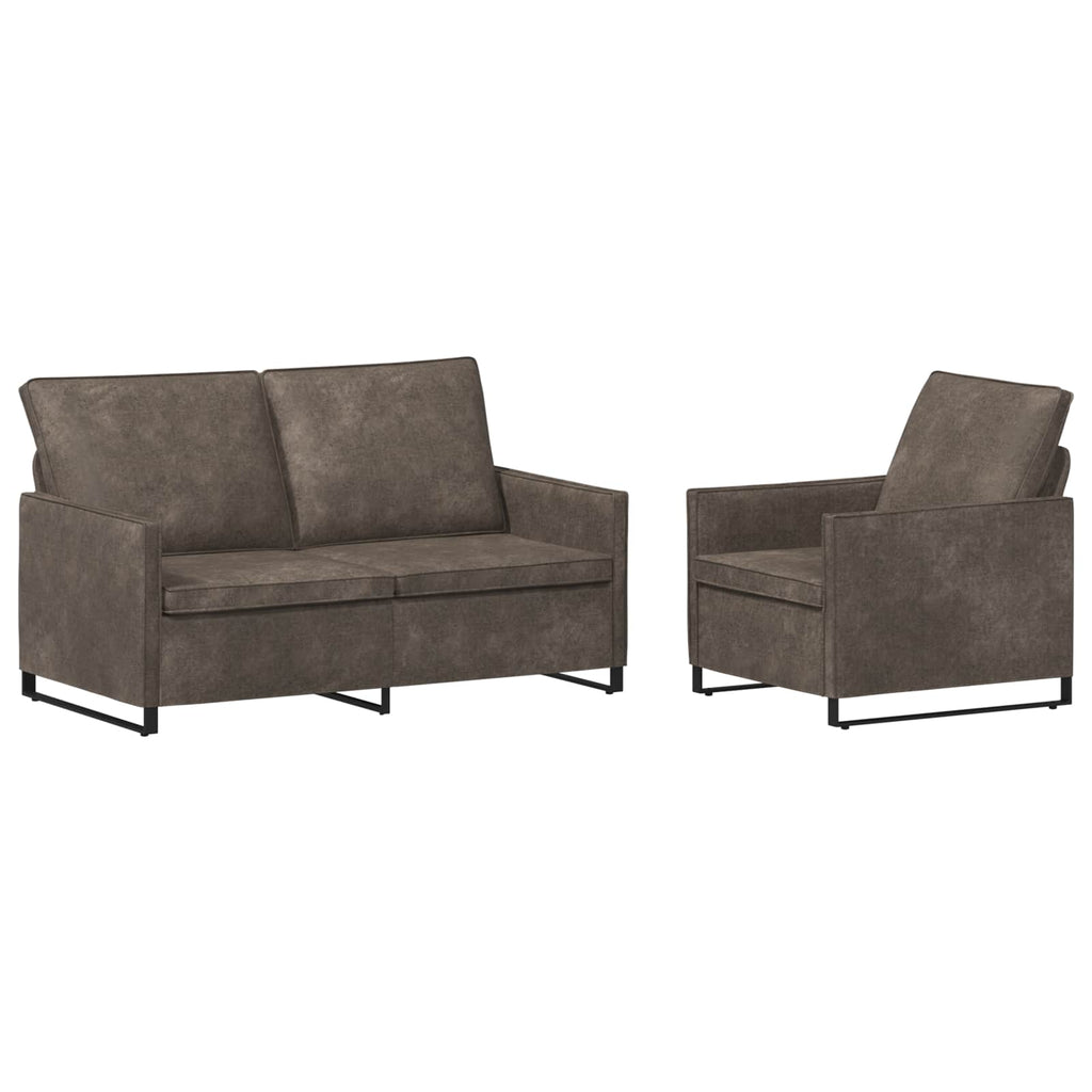 vidaXL Zestaw Sof 2 pcs ciemnoszary Materiał zamszowy syntetyczny