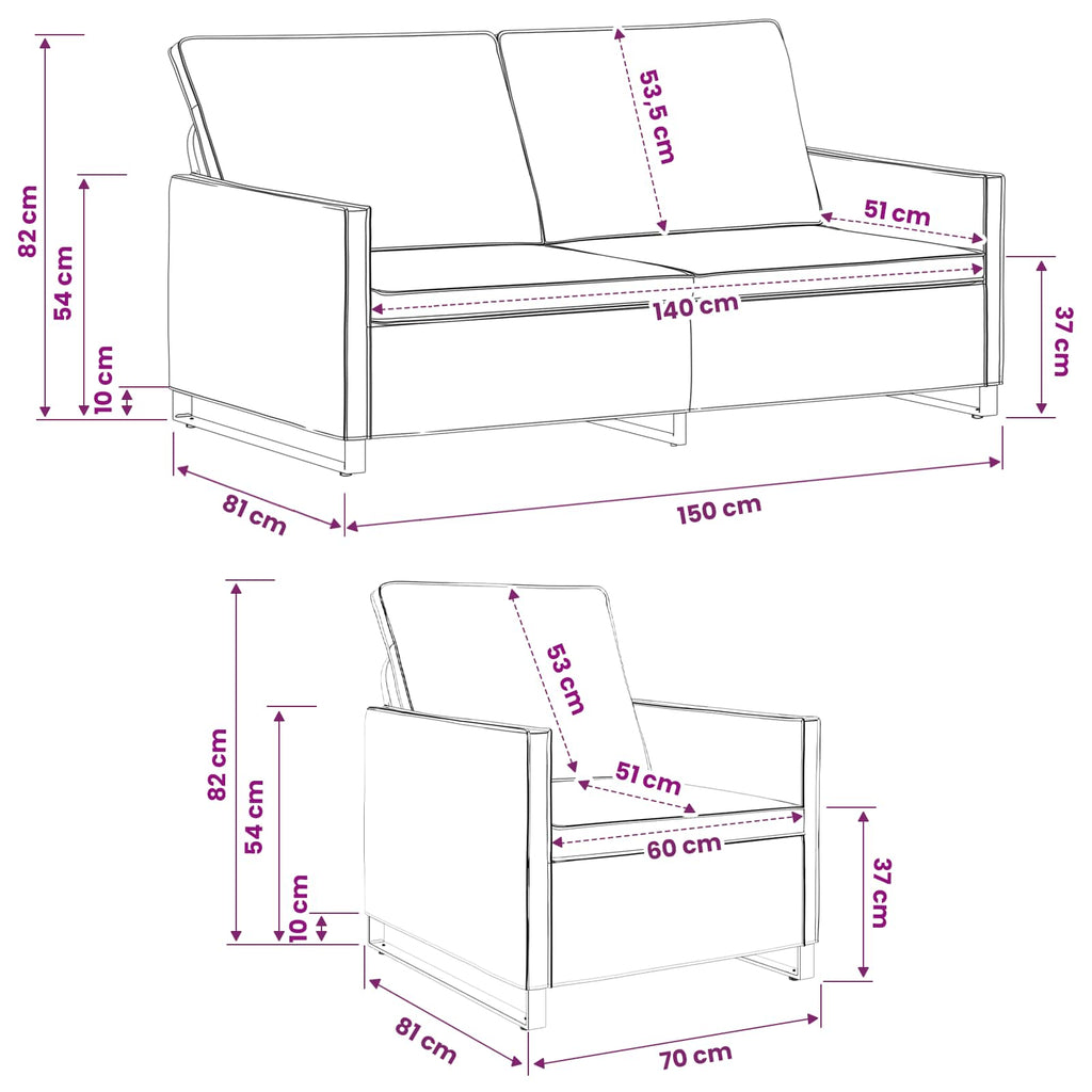 vidaXL Zestaw Sof 2 pcs ciemnoszary Materiał zamszowy syntetyczny