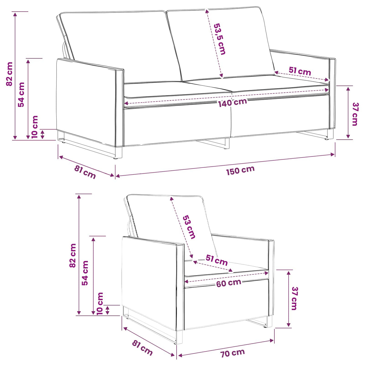 vidaXL Zestaw Sof 2 pcs ciemnoszary Materiał zamszowy syntetyczny