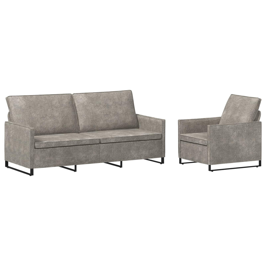 vidaXL Zestaw Sof 2 pcs jasnoszary Materiał zamszowy syntetyczny