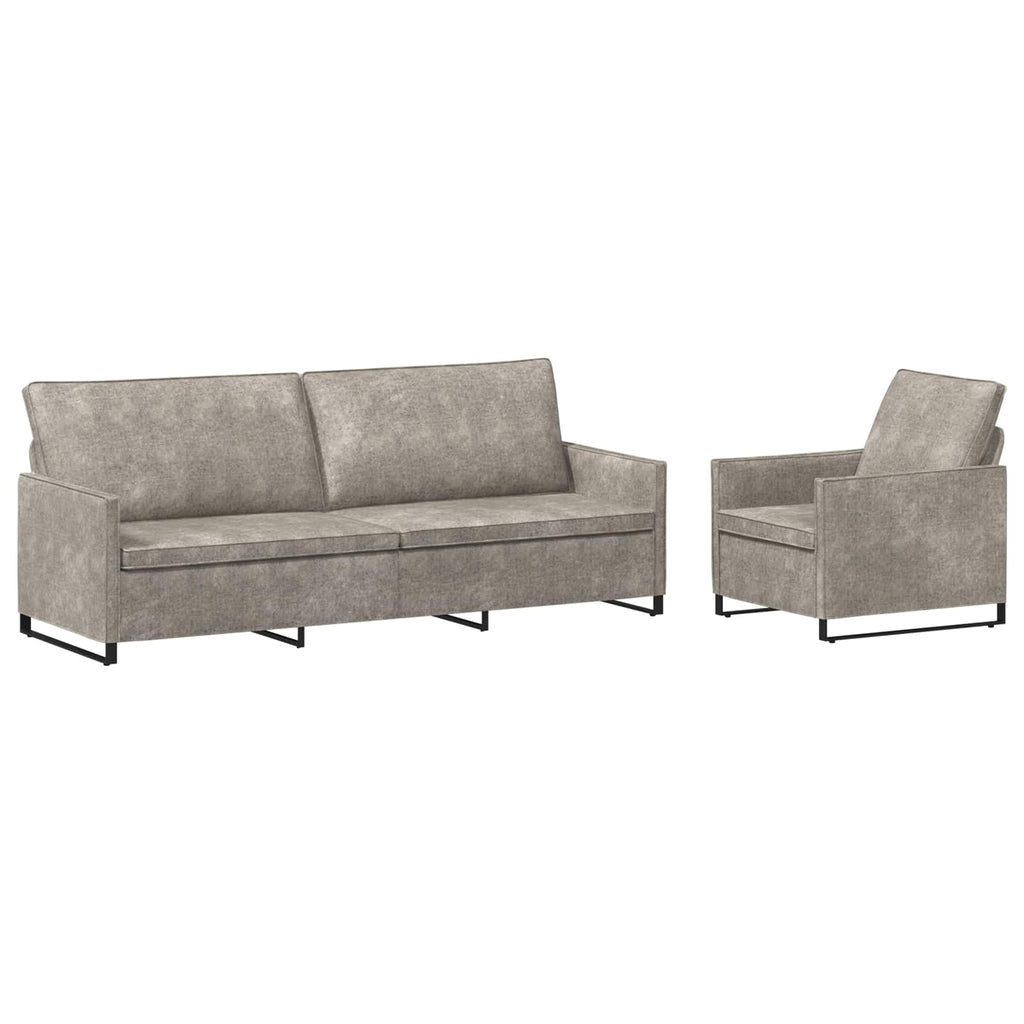 vidaXL Zestaw Sof 2 pcs jasnoszary Materiał zamszowy syntetyczny
