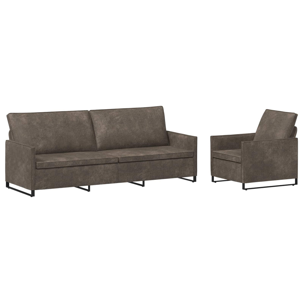 vidaXL Zestaw Sof 2 pcs ciemnoszary Materiał zamszowy syntetyczny