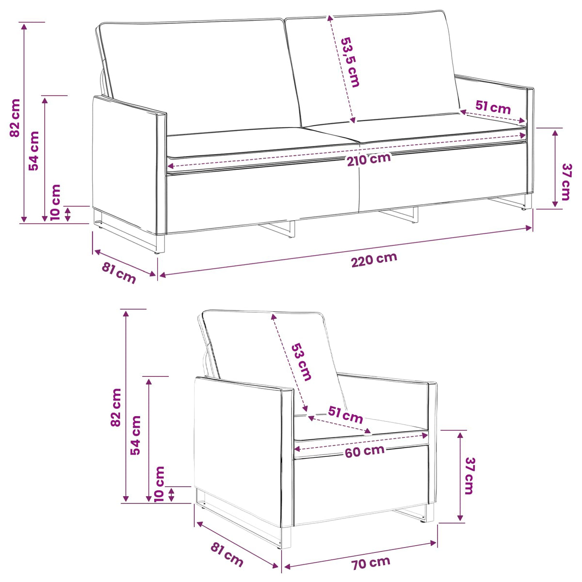 vidaXL Zestaw Sof 2 pcs Zielony wojskowy Materiał zamszowy syntetyczny