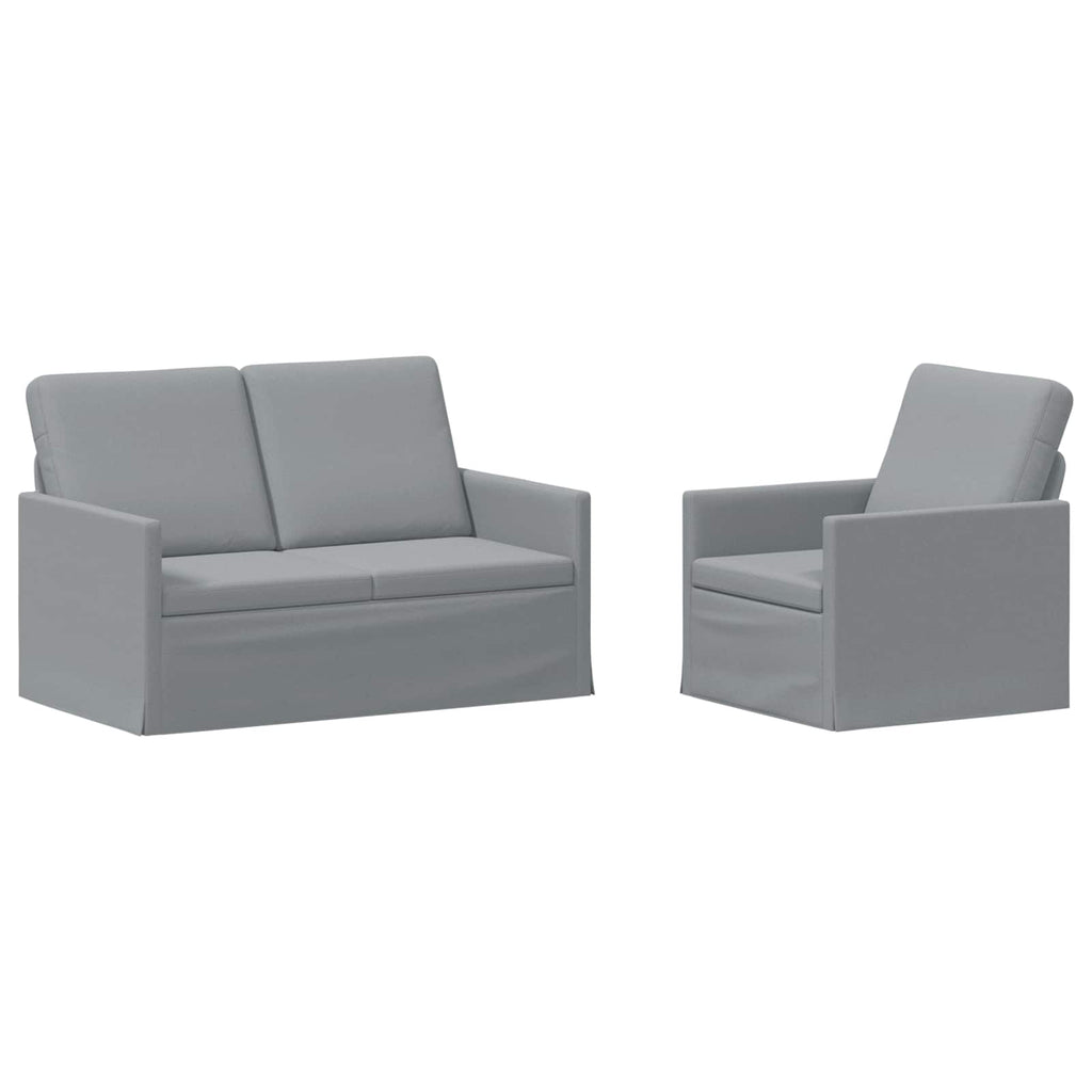 vidaXL Zestaw Sof 2 pcs jasnoszary tkanina