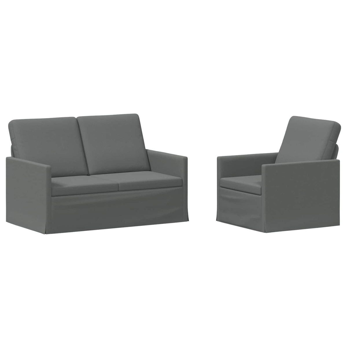 vidaXL Zestaw Sof 2 pcs ciemnoszary tkanina