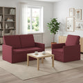 vidaXL Zestaw Sof 2 pcs Czerwone wino tkanina