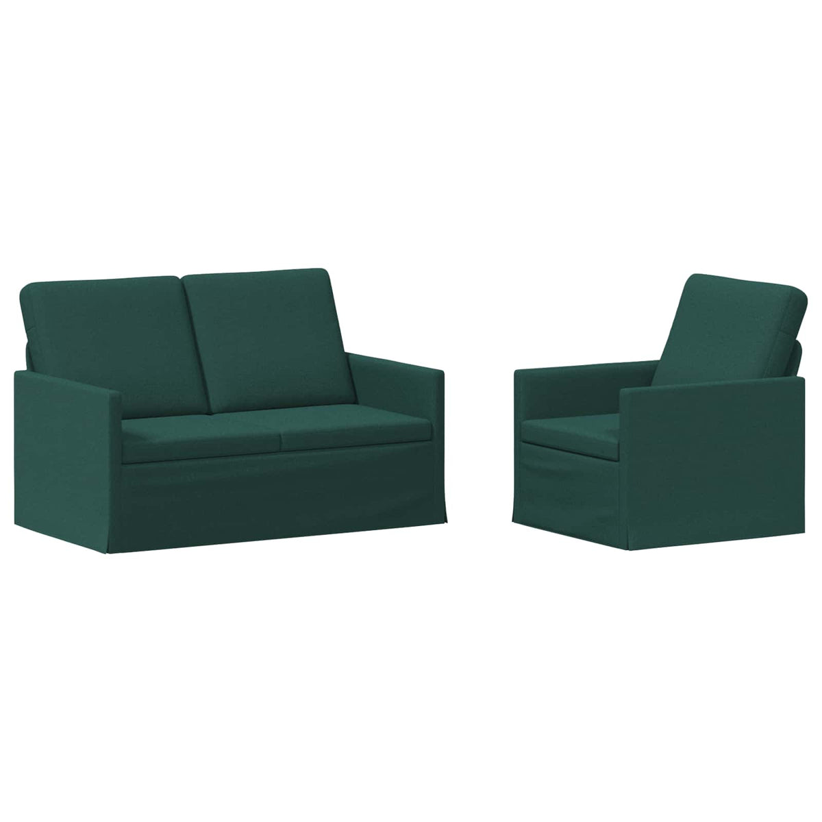 vidaXL Zestaw Sof 2 pcs Ciemnozielony tkanina