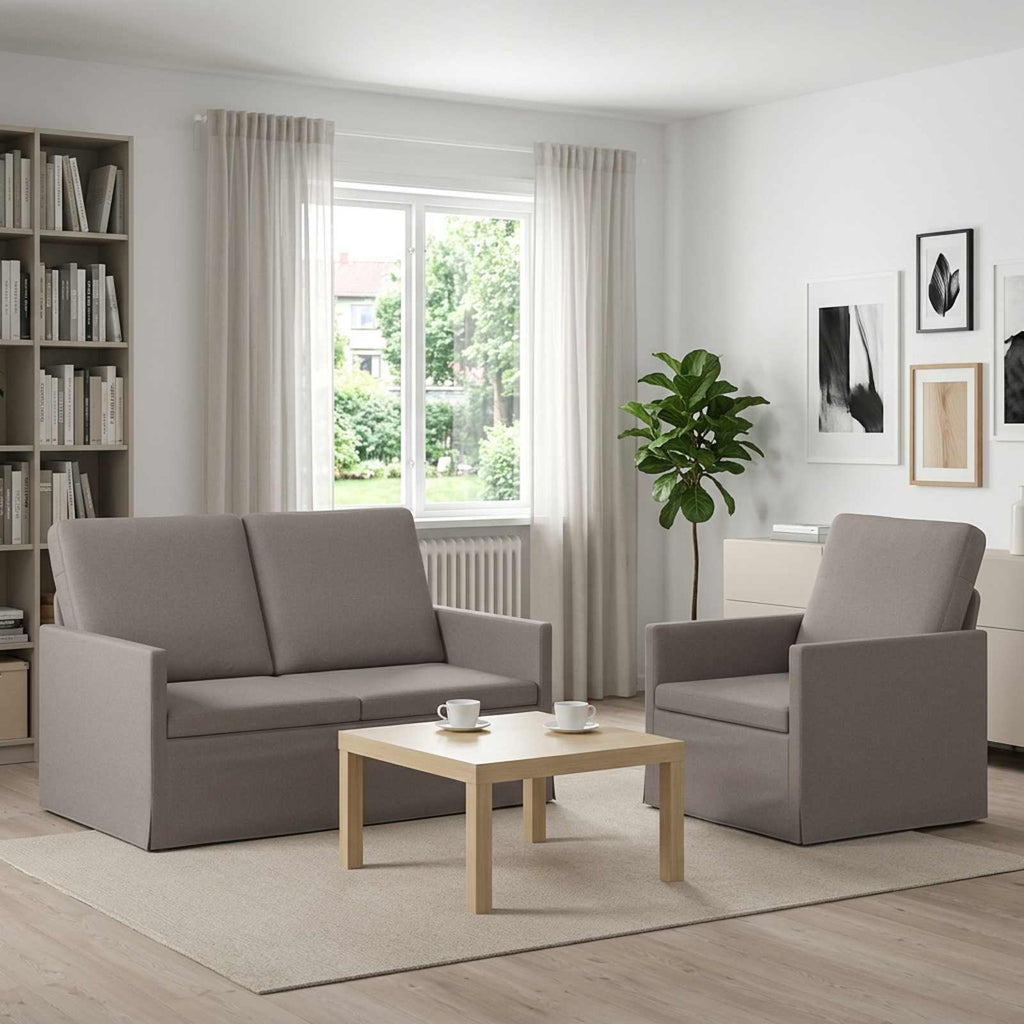 vidaXL Zestaw Sof 2 pcs Ciemnoszary tkanina