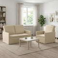 vidaXL Zestaw Sof 2 pcs kremowy tkanina