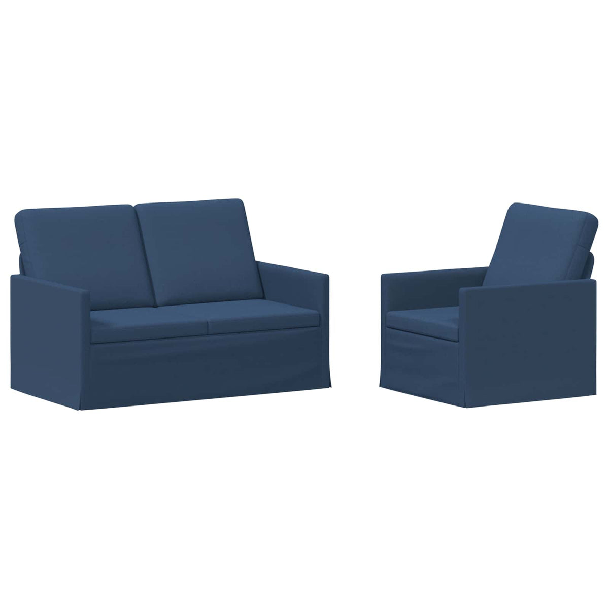 vidaXL Zestaw Sof 2 pcs niebieski tkanina