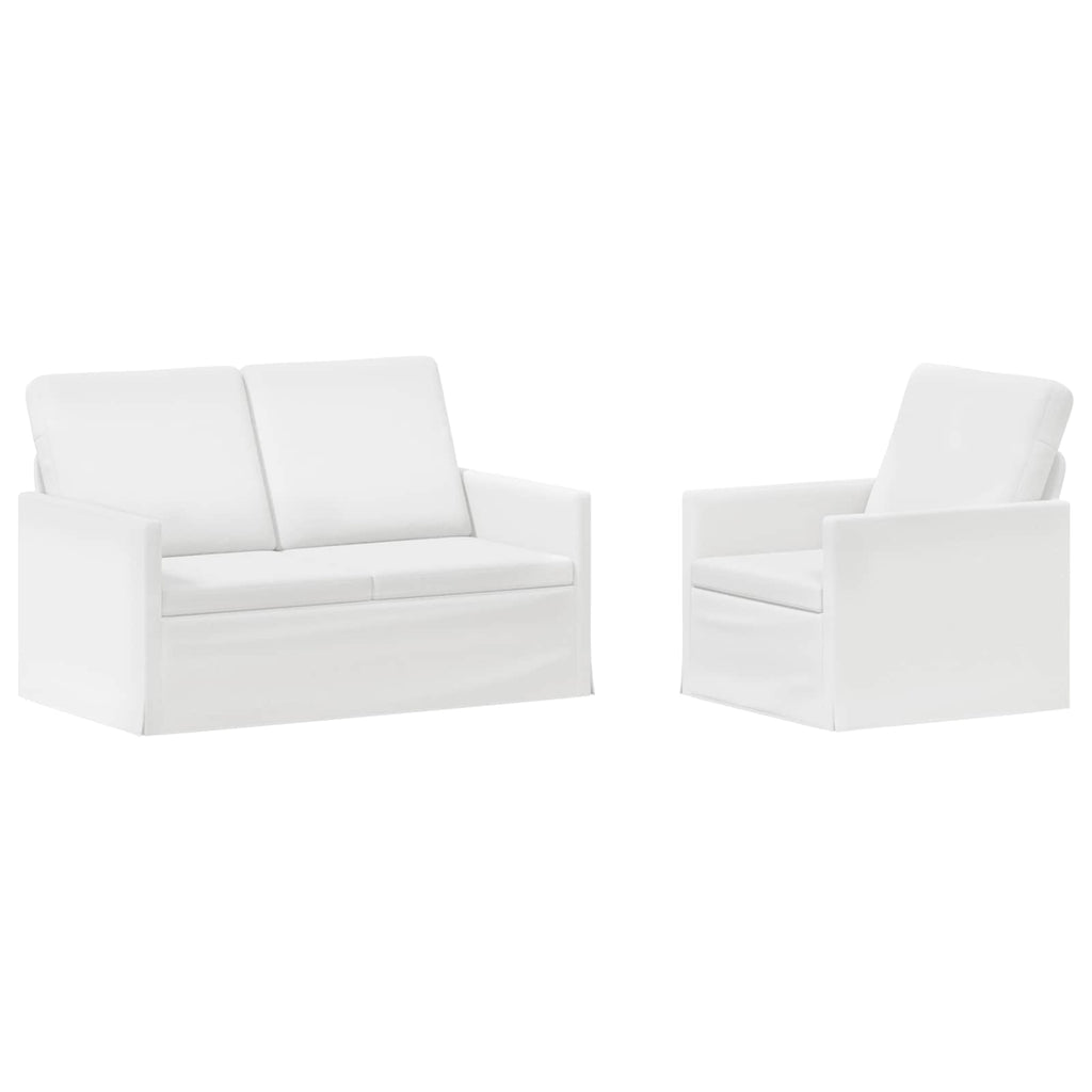 vidaXL Zestaw Sof 2 pcs Biały tkanina