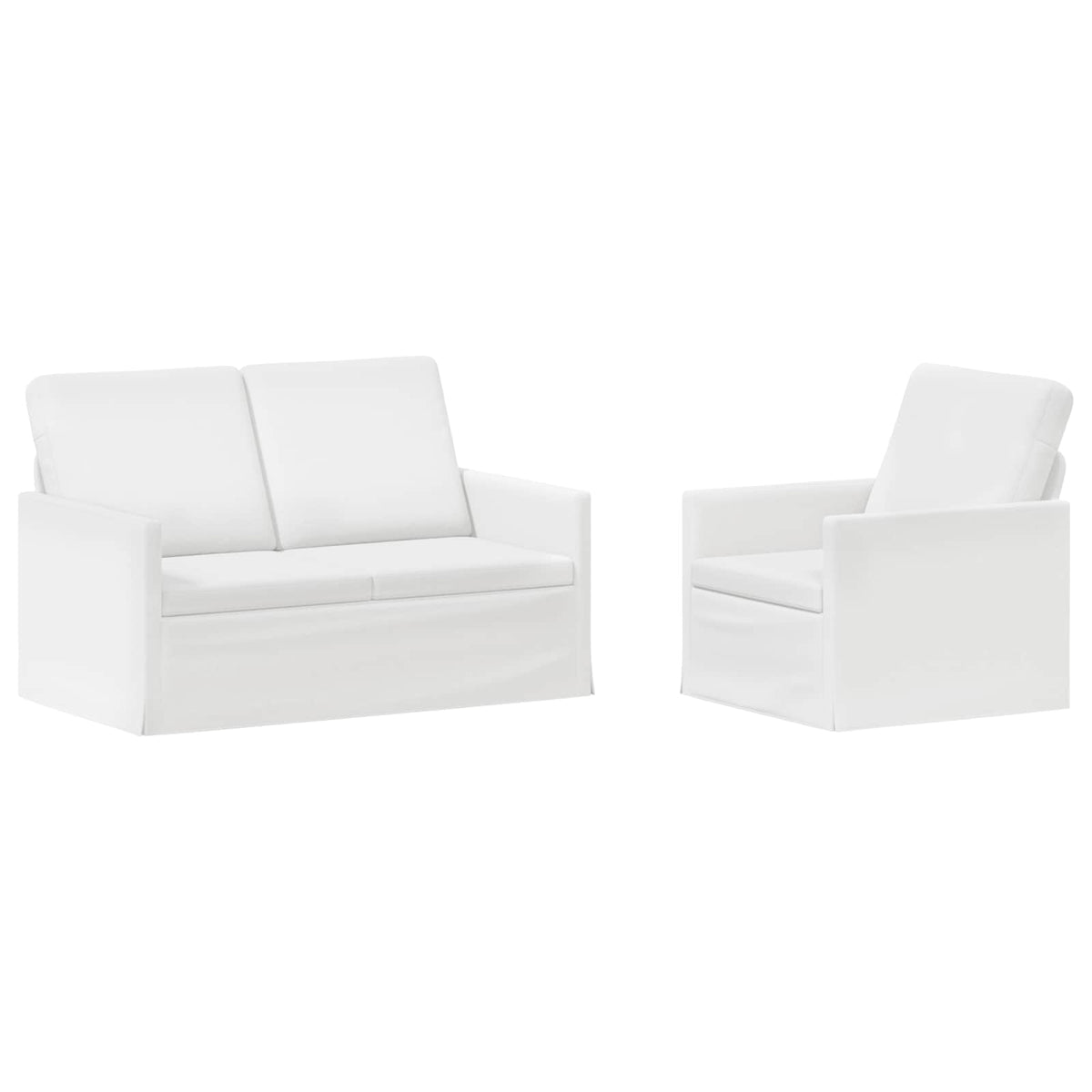 vidaXL Zestaw Sof 2 pcs Biały tkanina
